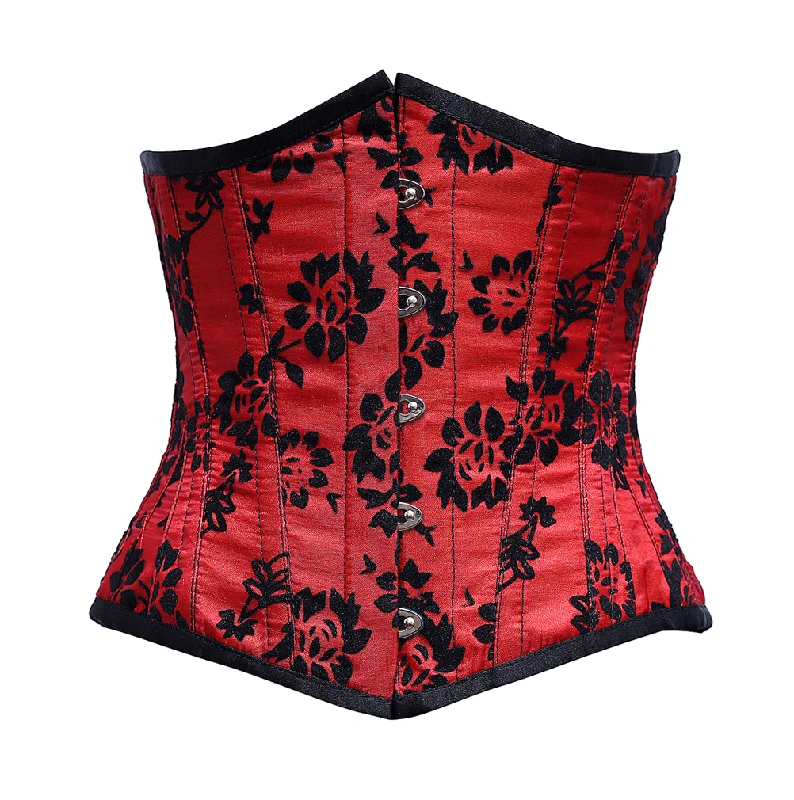 Burlesque - inspired bustiers for a performance lookCrummer Red Underbust Corset In Tissue Flocking Burlesque - inspired bustiers for a performance lookCrummer Red Underbust Corset In Tissue Flocking