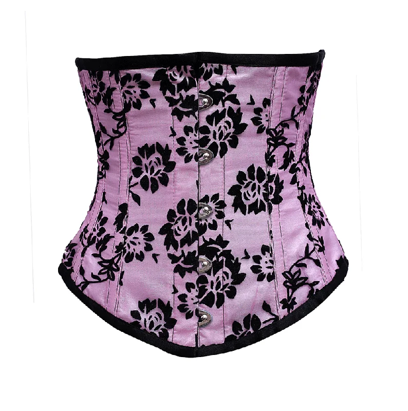 Retro - 1950s corsets with a cinched waistNobbie Underbust Corset In Tissue Flocking Retro - 1950s corsets with a cinched waistNobbie Underbust Corset In Tissue Flocking