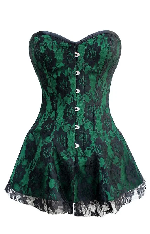 Removable - boning corsets for easy cleaningOdette Gothic Net Overlay Corset Dress