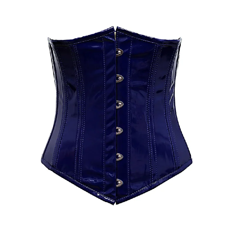 White bustiers for a pure and innocent aestheticEleonore Blue PVC Underbust Steel Boned Corset White bustiers for a pure and innocent aestheticEleonore Blue PVC Underbust Steel Boned Corset