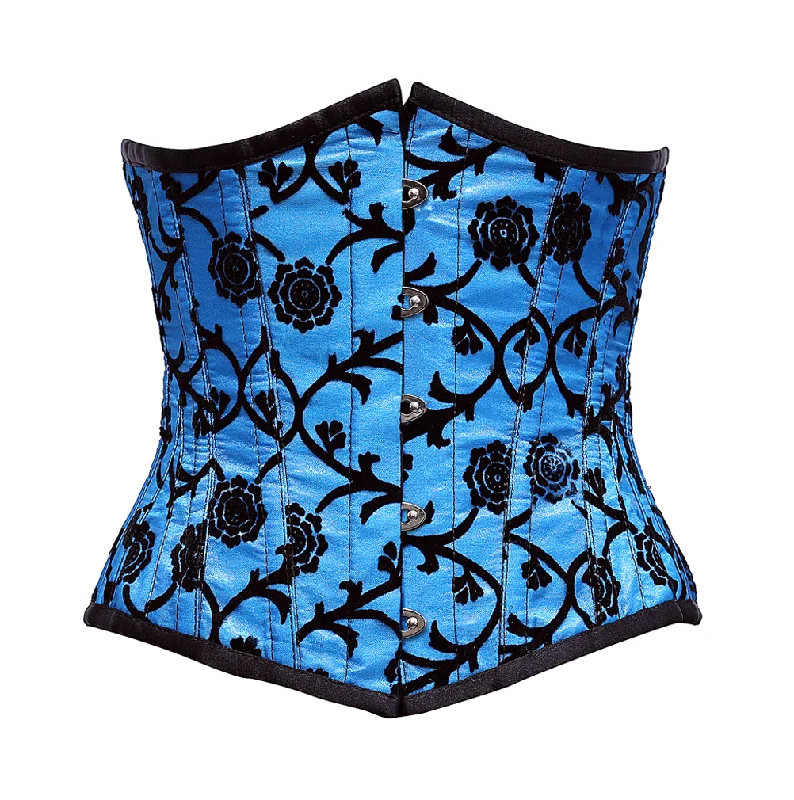 Hollywood - glamour bustiers for a red - carpet effectSayer Turquoise Underbust Corset In Tissue Flocking Hollywood - glamour bustiers for a red - carpet effectSayer Turquoise Underbust Corset In Tissue Flocking