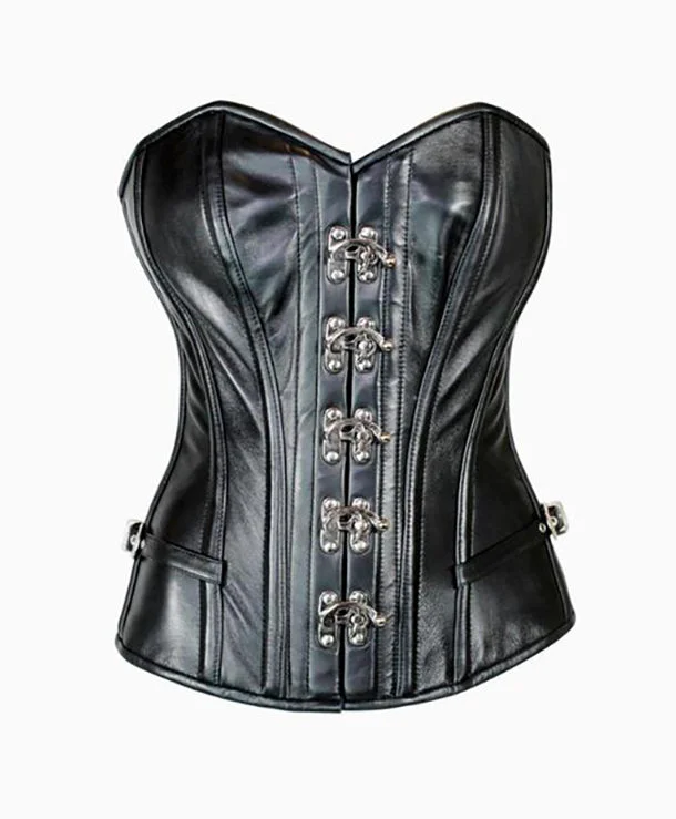 Sports - influenced bustiers with mesh panelsLeather Tempest Corset