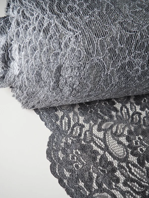 Women's Sports Lingerie for Active WearMetallic Silver Cotton Floral Lace