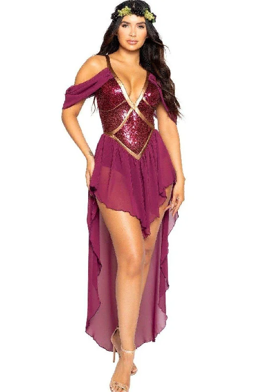 Elven Cosplay Lingerie for Women2 Piece Wine Goddess Costume
