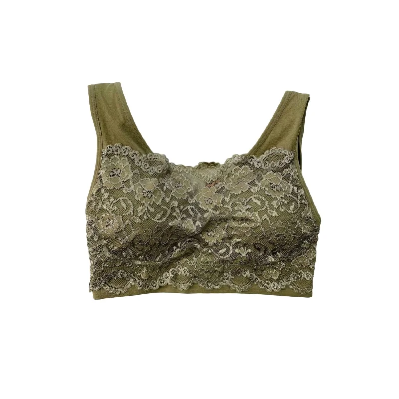 Comfortable Cotton Lingerie for WomenWomen's Lace Bandeau Bralette In Light Olive