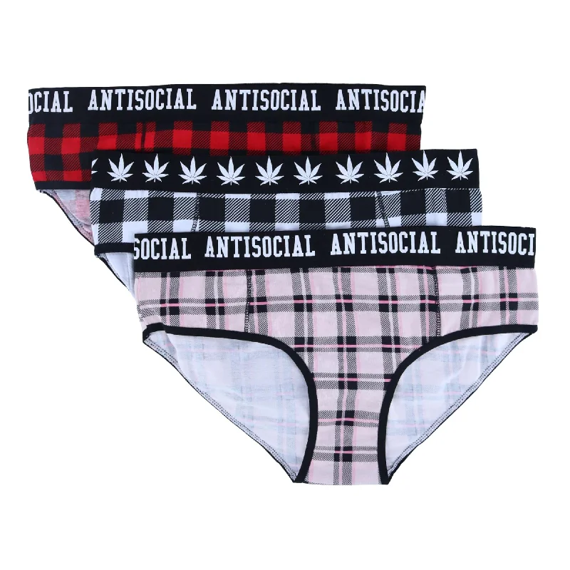 Plus Size Lace Lingerie for WomenWomen's Boy Leg Plaid Underwear (Pack of 3)