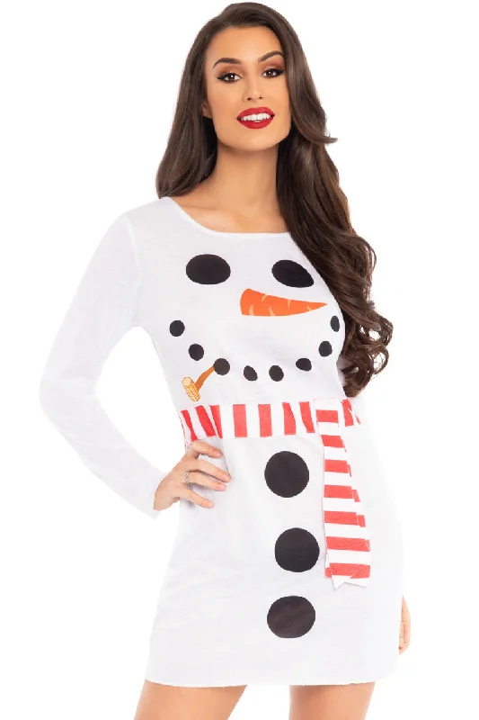 Tiered sexy dresses for a flouncy and feminine appearanceSnowman T-Shirt Dress