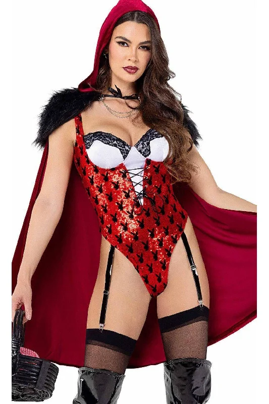 Women's Fantasy Cosplay NightwearPlayboy Red Hooded Enchated Forest Costume