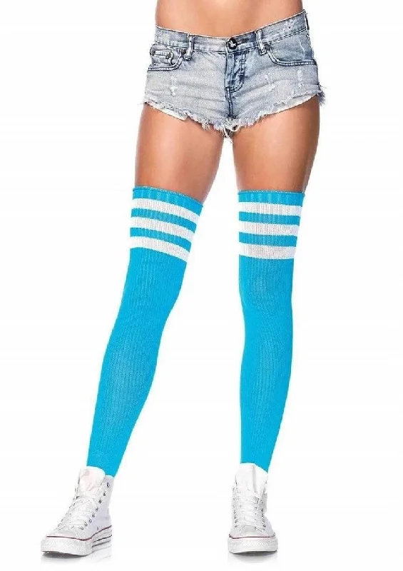Women's Knee-High TightsLeg Avenue Athlete Thigh High with 3 Stripe Top