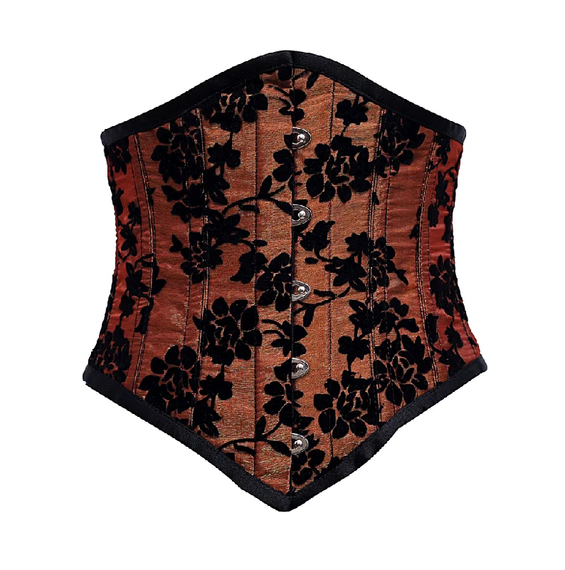 Victorian - era corsets with intricate boning detailsRapinoe Burgundy Underbust Corset With Tissue Flocking Victorian - era corsets with intricate boning detailsRapinoe Burgundy Underbust Corset With Tissue Flocking