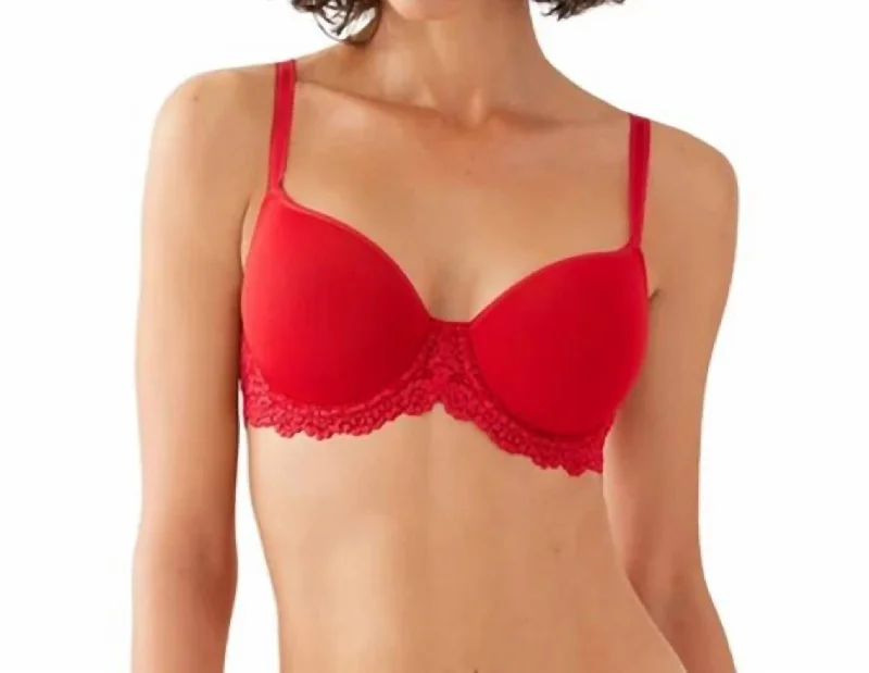 Boho Chic Lingerie for WomenEmbrace Lace Contour Bra In Equestrian Red