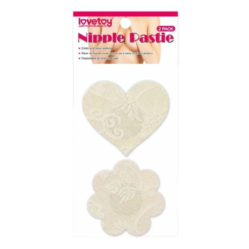 Comfortable Cotton Lingerie for WomenLace Heart and Flower Nipple Pasties Twin Pk
