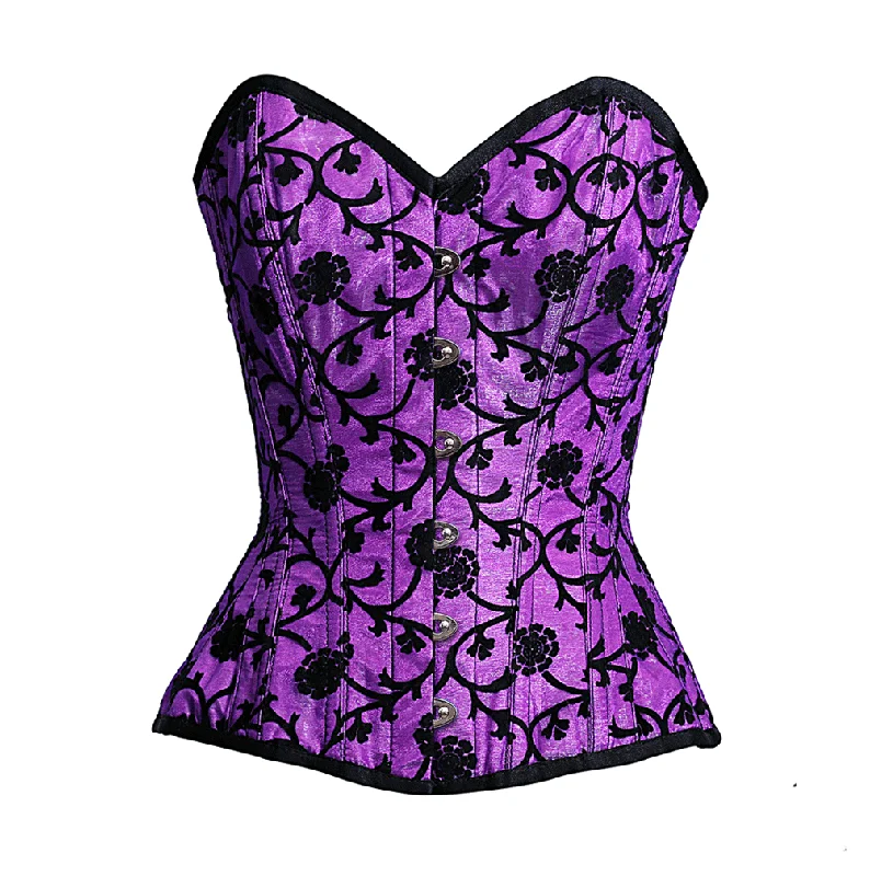 Breathable corsets for all - day wearPutellas Purple Overbust Corset In Tissue Flocking Breathable corsets for all - day wearPutellas Purple Overbust Corset In Tissue Flocking