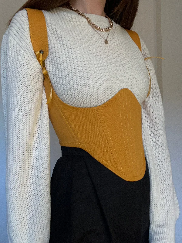 Sports - influenced bustiers with mesh panelsMustard yellow underbust corsage with removable shoulder straps 🧡 Sports - influenced bustiers with mesh panelsMustard yellow underbust corsage with removable shoulder straps 🧡