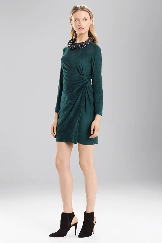 Sexy high - low dresses with a daring frontUltra Suede Knot Wrap Dress