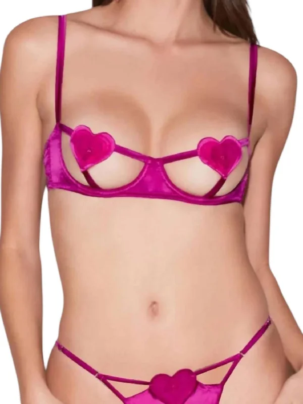 Designer Lingerie Sets for WomenNovelty Heart Bra In Ultra Pink