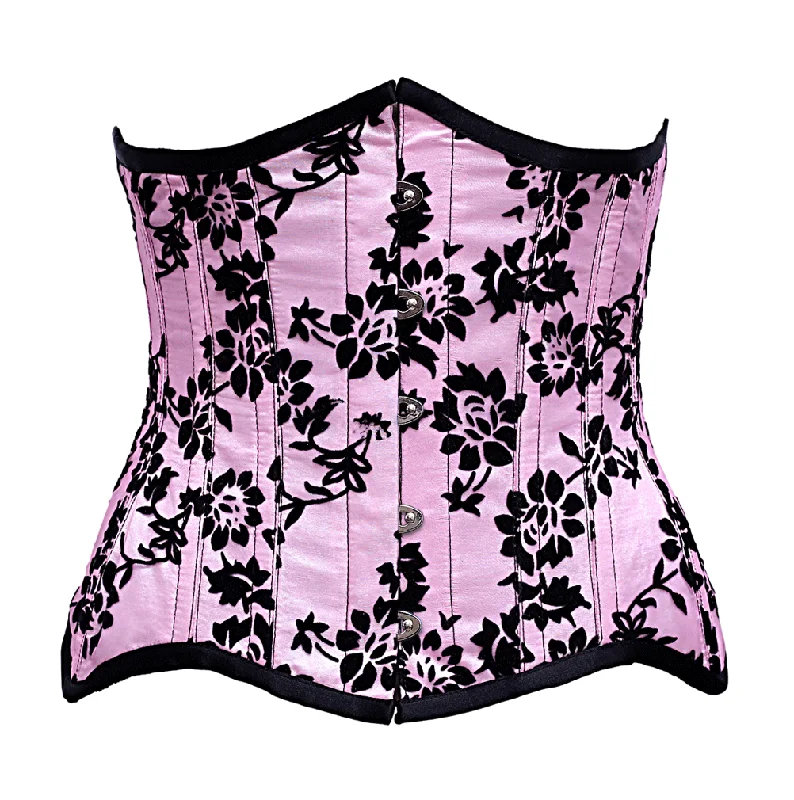 Victorian - era corsets with intricate boning detailsKnight Pink Steel Boned Underbust Curvy Corset Victorian - era corsets with intricate boning detailsKnight Pink Steel Boned Underbust Curvy Corset