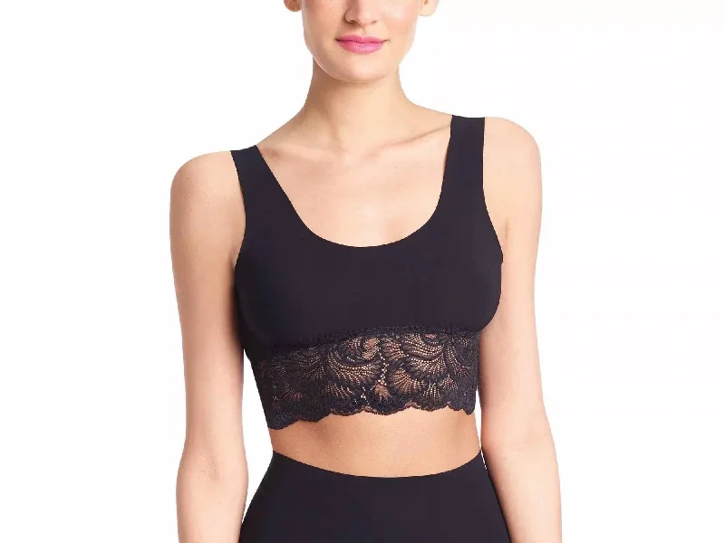 Luxury Lingerie for Special OccasionsLace Trim Longline Bralette In Black