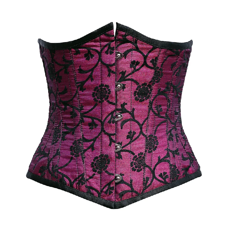 Victorian - era corsets with intricate boning detailsKellond Magenta Underbust Corset In Tissue Flocking Victorian - era corsets with intricate boning detailsKellond Magenta Underbust Corset In Tissue Flocking