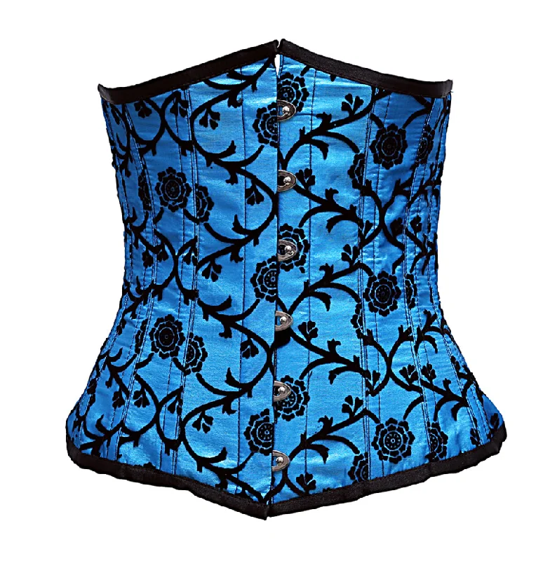 Silk bustiers for a luxurious and smooth feelStephinie Turquoise Corset With Tissue Flocking Silk bustiers for a luxurious and smooth feelStephinie Turquoise Corset With Tissue Flocking