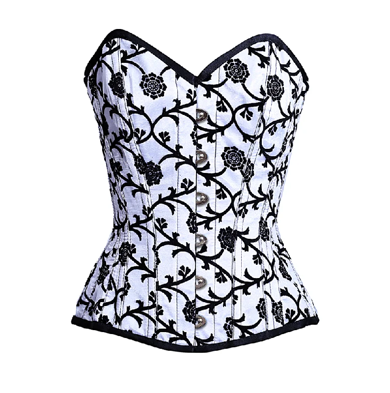 Hypoallergenic bustiers for sensitive skinGili White Overbust Corset In Tissue Flocking Hypoallergenic bustiers for sensitive skinGili White Overbust Corset In Tissue Flocking