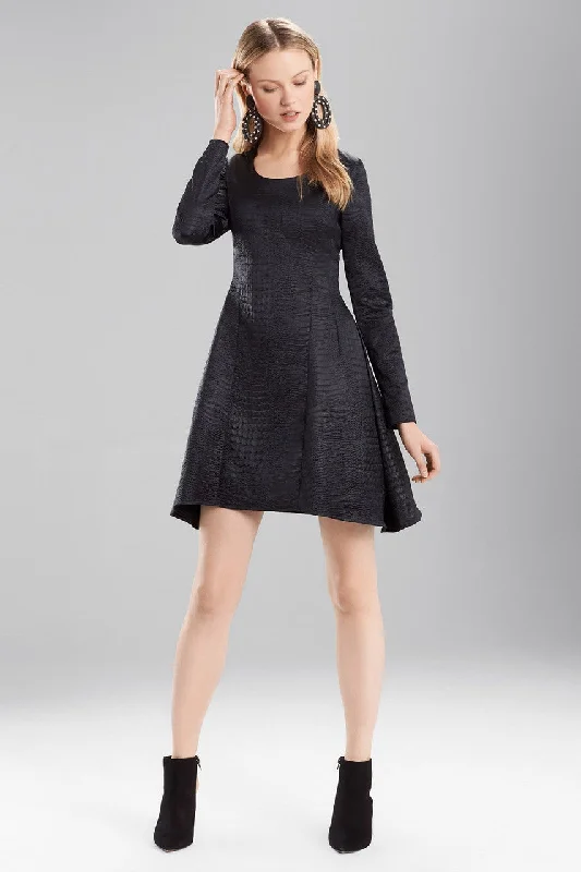 Mermaid - style sexy gowns for a glamorous effectStretch Embossed Crocodile Long Sleeve Dress Mermaid - style sexy gowns for a glamorous effectStretch Embossed Crocodile Long Sleeve Dress