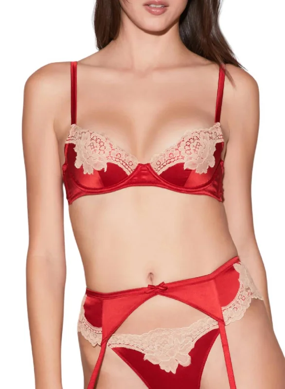 Women's Sheer Lingerie NightgownsDemi Lace Bra In Red