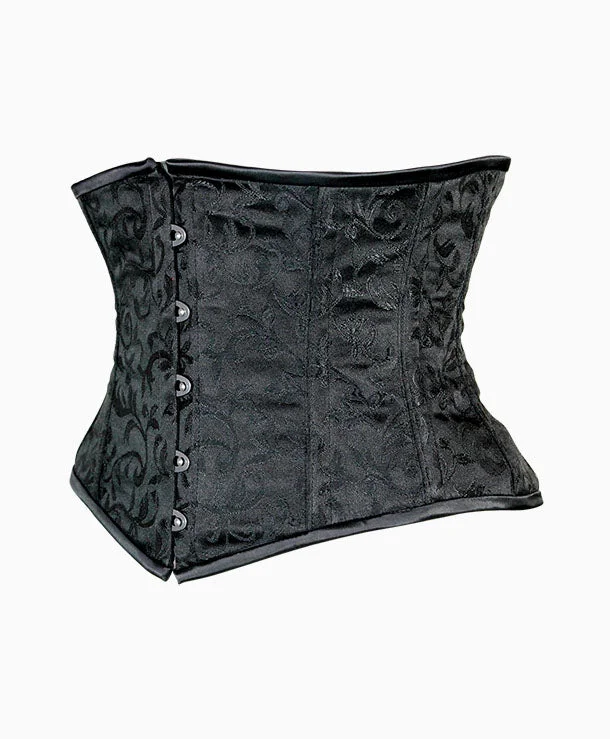 Brocade bustiers with a rich and textured appearanceAlluring Underbust Corset in Black Brocade Brocade bustiers with a rich and textured appearanceAlluring Underbust Corset in Black Brocade