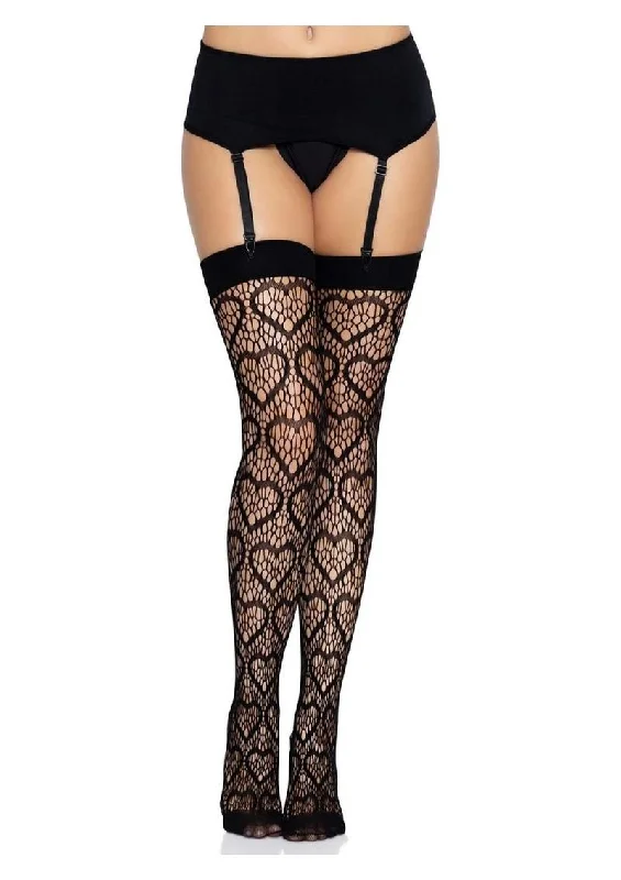 Women's Control Top TightsLeg Avenue Heart Net Thigh Highs