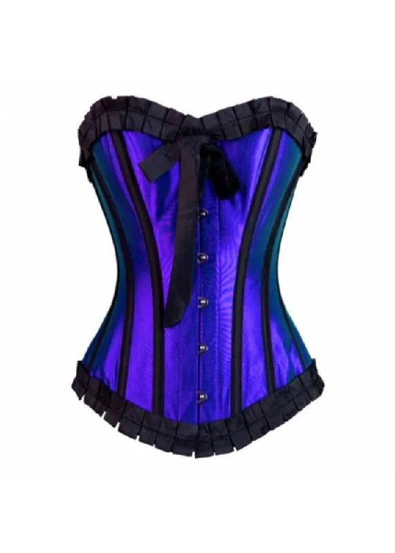 Leather bustiers for a bold and edgy lookLILY BLUE TAFFETA