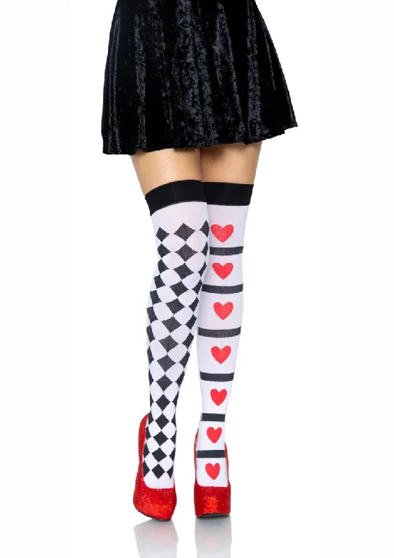 Woolen Tights for WinterLeg Avenue Harlequin and Heart Thigh High