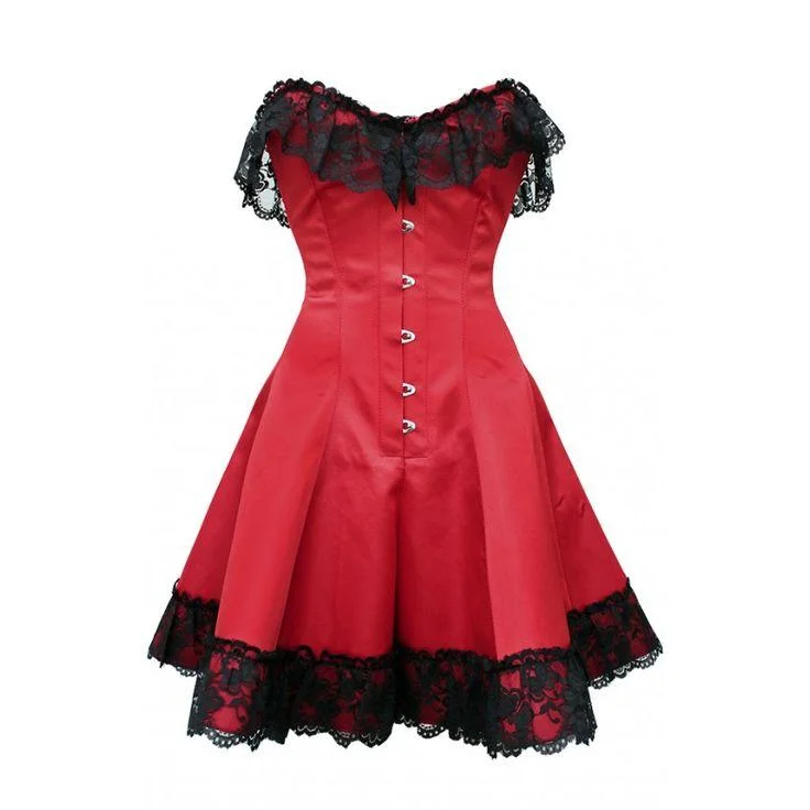 Breathable corsets for all - day wearPia Gothic Net Overlay Corset Dress