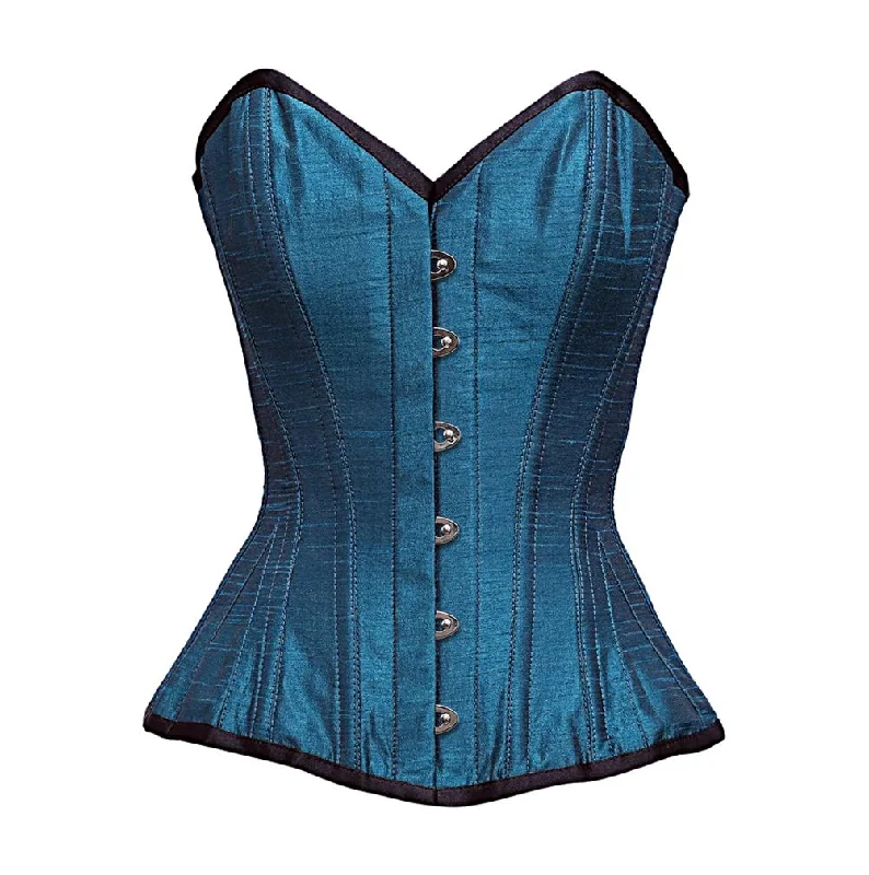 Geometric - printed bustiers for a modern and trendy lookKieran Turquoise dupion Overbust Corset Geometric - printed bustiers for a modern and trendy lookKieran Turquoise dupion Overbust Corset