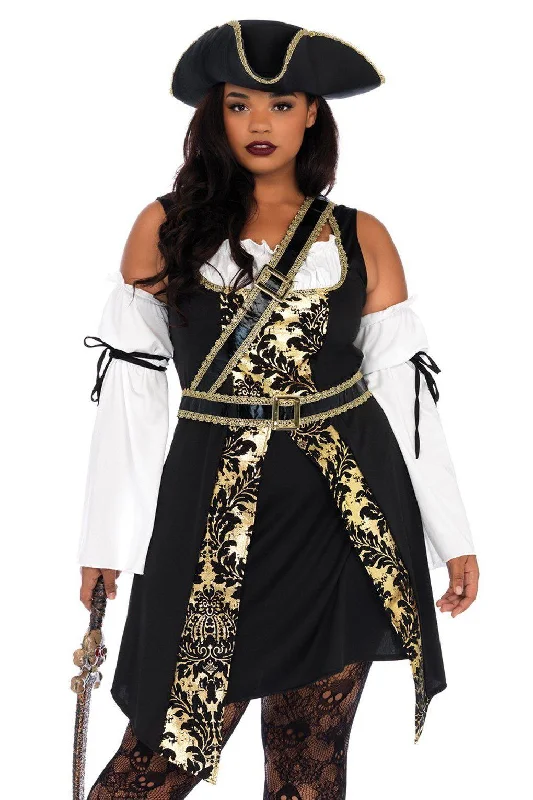Women's Cosplay Roleplay SleepwearPlus Size Black Sea Buccaneer Costume