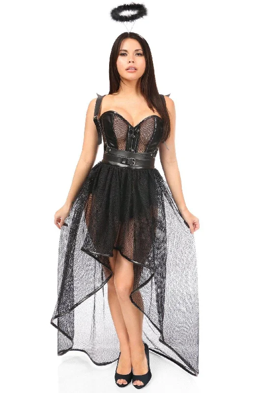 Women's Cosplay Inspired Babydoll LingerieLavish 4 PC Gothic Angel Costume