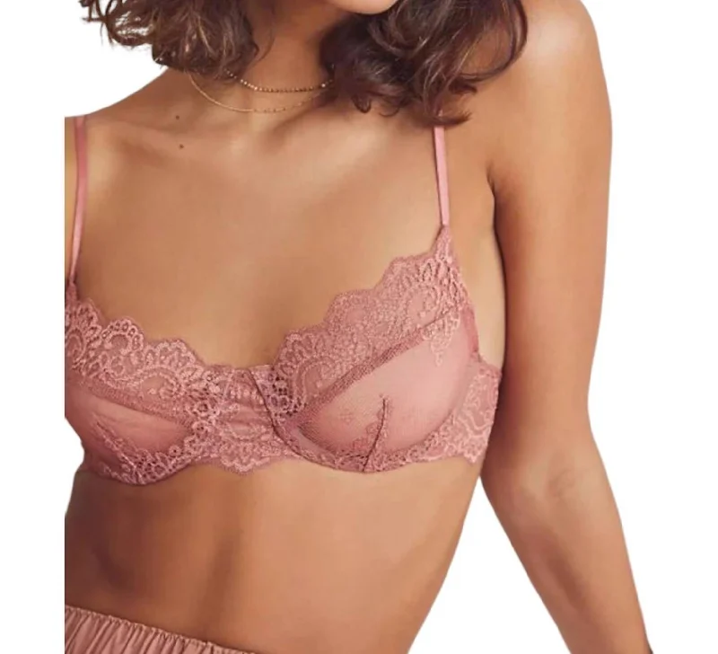 Women's Lingerie with Embroidery DetailsSo Fine Lace Underwire Bra In Rosey