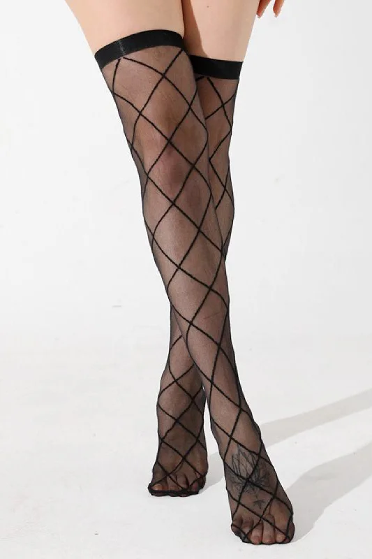 Sparkle Tights for PartiesDiamond Pattern Thigh Highs