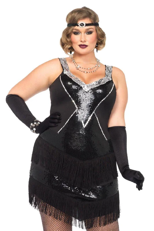 Women's Cosplay Lingerie with AccessoriesPlus Size Glamour  Flapper Costume