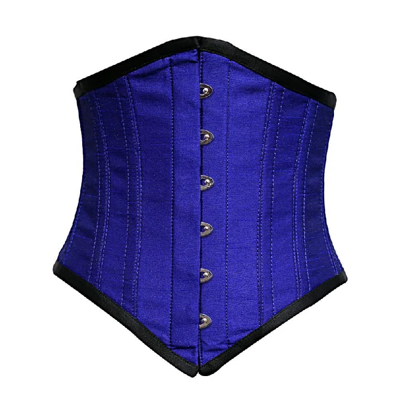 Velvet bustiers for a soft and plush feelDowney Sexy Underbust Blue dupion Corset
