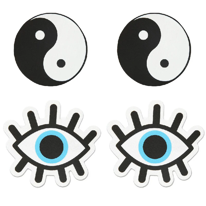 Women's High Waist Lingerie Bodysuits Peekaboo Pasties Yin and Yang