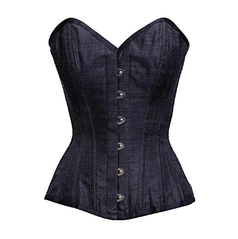 Supportive bustiers for large - busted womenHanson Black dupion Overbust Corset