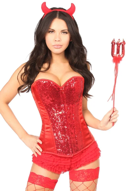Women's Fantasy Cosplay NightwearTop Drawer 4 PC Sexy Devil Corset Costume