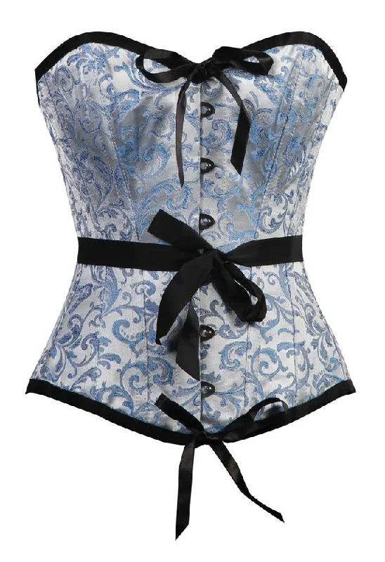 Waist - training corsets for long - term figure shapingELEGANT TARQUISH/SILVER BRO-200 WITH BOW