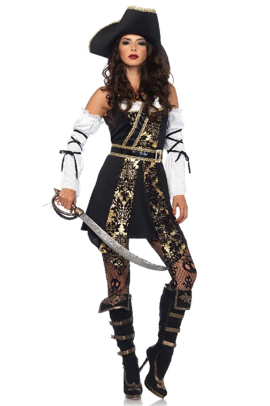 Cute Maid Cosplay Lingerie for Women4 Piece Black Sea Buccaneer Costume