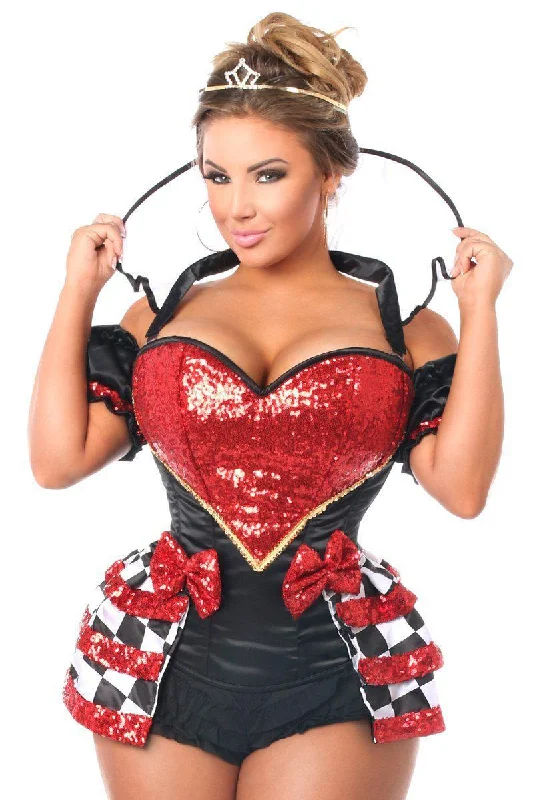 Catgirl Cosplay Lingerie for WomenTop Drawer 6 PC Royal Red Queen Corset Costume