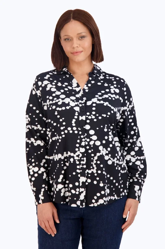 Women's beach - appropriate long sleeve cover - up shirt Mid - range long sleeve shirts $20 - $50Mary Plus Draped Pearls Jersey Long Sleeve Shirt