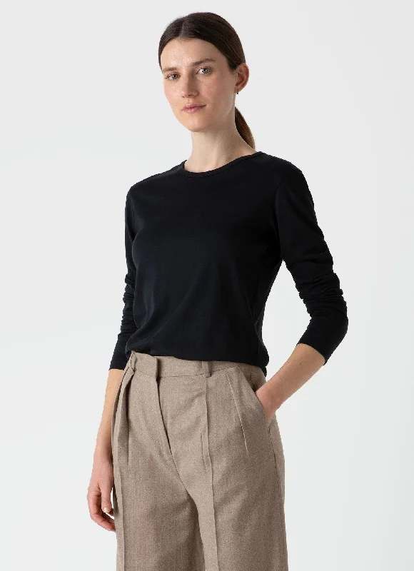 Women's cheap t shirt Women's Long Sleeve Classic T-shirt in Black