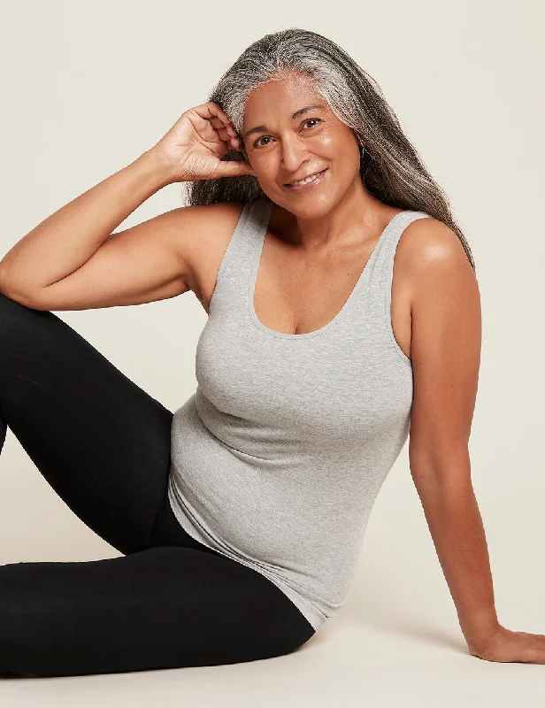 Women's brand name t shirt Tank Top - Light Grey Marl