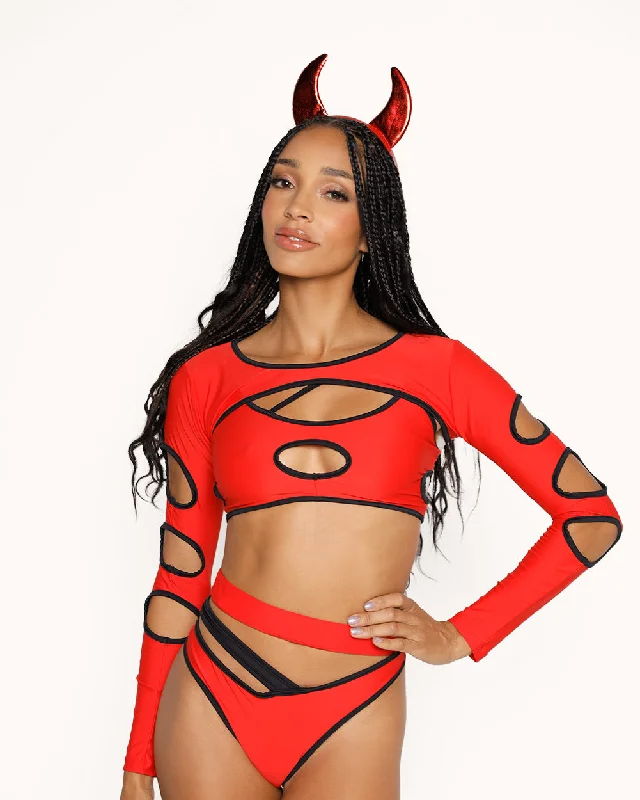 Women's travel - friendly long sleeve lightweight shirt Pure Temptation Ultra Crop Top