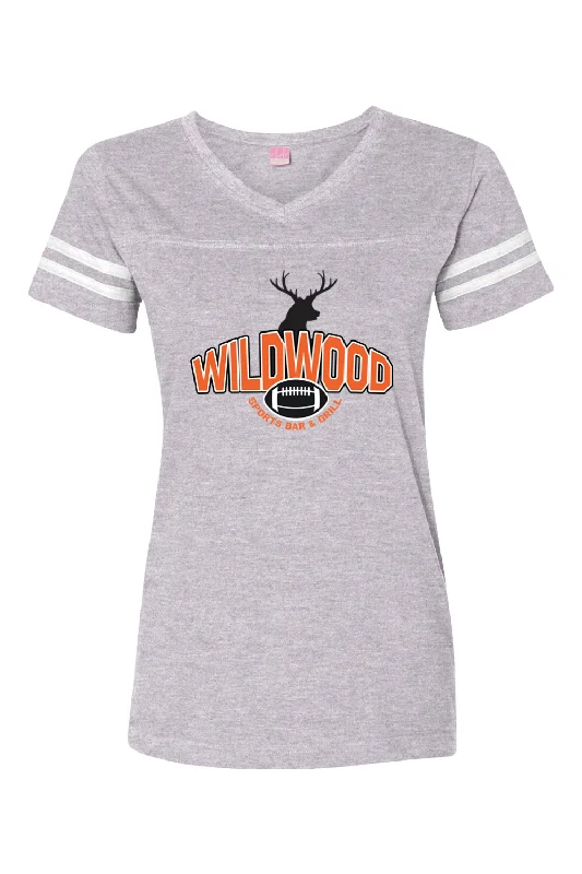 Women's discounted t shirt Wildwood Women's V-Neck Football Jersey Tee